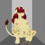 anthro anus barefoot big_breasts breasts chubby clitoris cub female fur giraffe hair inside launny long_hair long_tongue looking_at_viewer mammal navel nipples peeing presenting pubes pussy red_hair shower smile solo tongue tongue_out twiggy urine watersports young 