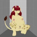  anthro anus barefoot big_breasts breasts chubby clitoris cub female fur giraffe hair inside launny long_hair long_tongue looking_at_viewer mammal navel nipples presenting pubes pussy red_hair shower smile solo tongue tongue_out twiggy young 