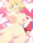  barefoot bikini blonde_hair breasts feet large_breasts ryouna_(senran_kagura) senran_kagura slingshot_swimsuit swimsuit 