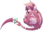  curled_up dragon eyes_closed hair holding_tail horn phation pink_hair ru_(rudragon) rudragon sleeping 