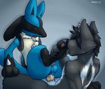  anal anal_penetration balls bashbl-ux canine cum cum_inside eyes_closed foot_fetish knot lucario male male/male mammal nintendo openn_mouth penetration penis pok&eacute;mon riding sitting skunk spike toes tongue video_games 