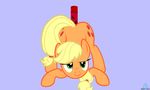  2015 animated applejack_(mlp) ass_up blonde_hair butt cutie_mark disembodied_penis earth_pony equine female feral friendship_is_magic green_eyes hair hooftastic horse male mammal my_little_pony open_mouth penetration penis plain_background pony sex smile solo_focus tongue 