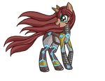  2012 animated brown_fur clothed clothing equine fan_character female fur green_eyes hair hi_res horn horse kitsu makeup mammal my_little_pony open_mouth plain_background ponification pony raptor007 red_fur red_hair spacesuit unicorn 