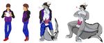 3_toes 5_fingers animal_genitalia anthro athletic balls blue_eyes brown_hair claws digitigrade double dragon drake erection fish grin hair head_fins hybrid justinfox looking_at_viewer male male/male marine masculine matt penis pose shark sheathe toes transformation water 