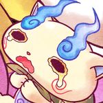  chill_ykon close-up face furoshiki komasan kyuubi_(youkai_watch) no_humans open_mouth solo_focus tears wavy_eyes wavy_mouth youkai youkai_watch 