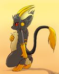  2015 balls butt candyfoxy fan_character feral grin looking_at_viewer male nintendo penis pok&eacute;mon raichu red_sclera solo video_games 