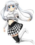  1girl artist_request black_legwear blue_eyes boots female high_heel_boots high_heels knee_boots long_hair looking_at_viewer midriff miss_monochrome miss_monochrome_(character) official_art silver_hair skirt solo straight_hair tagme thighhighs transparent_background twintails very_long_hair zettai_ryouiki 