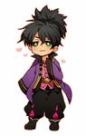  :3 black_hair chanko_neru chibi green_eyes male_focus ponytail raven_(tales) smile solo tales_of_(series) tales_of_vesperia white_background 