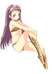  animal_print bikini brown_hair cosplay hair_ribbon highres horns idolmaster idolmaster_(classic) kawata_hisashi long_hair lum lum_(cosplay) minase_iori ribbon sitting solo swimsuit tiger_print urusei_yatsura 