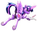  2015 anus butt cutie_mark dock equine female feral friendship_is_magic fur hair hi_res hooves horn levitation lying magic mammal my_little_pony oddwarg on_front pencil plain_background purple_eyes purple_fur pussy pussy_juice raised_tail solo twilight_sparkle_(mlp) underhoof white_background winged_unicorn wings 