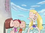  4girls animated animated_gif asuka_momoko harukaze_doremi kudo_mutsumi lowres makihatayama_hana multiple_girls ojamajo_doremi twintails wrestling 