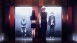  1girl 3boys animated animated_gif black_hair chiyuki_(death_parade) death_parade decim_(death_parade) lowres multiple_boys white_hair 