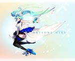  7th_dragon_(series) 7th_dragon_2020 aqua_eyes aqua_hair character_name dolnamu full_body hatsune_miku long_hair looking_at_viewer smile solo thighhighs twintails very_long_hair vocaloid 