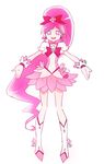  bad_id bad_pixiv_id bow choker cure_blossom gloves hair_bow hanasaki_tsubomi heartcatch_precure! long_hair magical_girl pink_bow pink_choker pink_eyes pink_hair ponytail precure simple_background solo traindraw white_background 