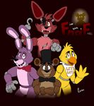  2014 animatronic avian bear bird bleuxwolf bonnie_(fnaf) bow_tie canine chica_(fnaf) chicken eye_patch eyewear five_nights_at_freddy&#039;s fox foxy_(fnaf) freddy_(fnaf) hat lagomorph machine male mammal mechanical rabbit robot top_hat 