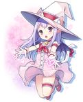  :o animal_ears bat_wings bell bell_choker blush cat_ears cat_tail choker dress full_body gloves hat heart jingle_bell jumping leg_garter long_hair looking_at_viewer mary_janes mauve open_mouth outstretched_arms paw_print pio_(potion_maker) pointy_ears potion_maker purple_eyes purple_hair ribbon shoes solo spread_arms tail tail_ribbon white_gloves wings witch_hat 