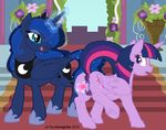  2015 anus blue_eyes blue_fur blue_hair butt cutie_mark dildo duo equine female female/female feral flower friendship_is_magic fur glowing hair hooves horn incorgnito insertion inside licking licking_lips long_hair magic mammal my_little_pony open_mouth penetration plant princess_luna_(mlp) purple_eyes purple_fur pussy raised_leg sex_toy tongue tongue_out twilight_sparkle_(mlp) underhoof vaginal vaginal_insertion vaginal_penetration winged_unicorn wings 