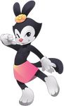  alpha_channel animaniacs anthro black_eyes black_hair canine clothing cute dot_warner female flower hair mammal plant rudragon skirt 