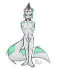  anthro collar cub dragon fluffy_dragon fur hair horn link_(linktoreality) linktoreality looking_at_viewer male open_mouth penis precum young 