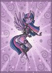  2013 anthro anthrofied breasts butt clothed clothing cutie_mark equine friendship_is_magic hair horn horse legwear looking_at_viewer looking_back mammal my_little_pony pink_hair pony pose purple_eyes purple_hair purple_skin raised_leg raptor007 side_boob solo spacesuit twilight_sparkle_(mlp) winged_unicorn wings 