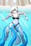  bikini clothing female qualzar swimsuit tentacles undressing water 