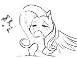  2015 black_and_white blush dialogue duo english_text equine female feral fluttershy_(mlp) friendship_is_magic glacierclear hair half-closed_eyes long_hair male male/female mammal monochrome my_little_pony oral pegasus penis precum sex solo_focus text tongue uncut wings 