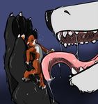  anthro beherit canine licking macro macro/micro mammal micro tongue tongue_out unwilling 