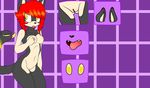  anthro black_nose cat fan_character feline female hair mammal red18fire red_hair sega tail_mouth yellow_eyes 