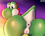  anus big_butt butt bzeh female looking_at_viewer looking_back mario_bros nintendo nude presenting presenting_hindquarters puffy_anus pussy scalie smile video_games yoshi 