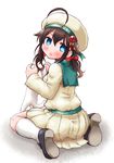  alternate_hairstyle blue_eyes brown_hair cosplay error_musume error_musume_(cosplay) girl_holding_a_cat_(kantai_collection) hair_flaps highres kanon_(kurogane_knights) kantai_collection long_hair looking_at_viewer remodel_(kantai_collection) shigure_(kantai_collection) short_twintails solo twintails 
