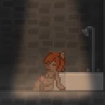  2015 animated bathtub breasts cat dickgirl erection feline intersex kawa kawaoneechan mammal masturbation nude penis pixel_art sitting small_breasts solo starbound steam video_games 