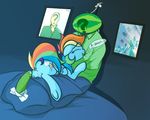  2015 anonymous anus bed cucumber cutie_mark equine female feral friendship_is_magic hair mammal melon mostazathy multicolored_hair my_little_pony painting pegasus pillow pussy pussy_juice rainbow_dash_(mlp) rainbow_hair raised_tail smile solo text wings 