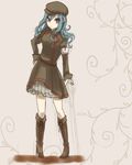  blue_eyes blue_hair blush boots fairy_tail hat high_heel_boots high_heels juvia_loxar long_hair skirt 