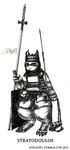  2015 anthro armor black_and_white clothed clothing doxaowl feet female fur gloves ink knife lagomorph looking_at_viewer mammal monochrome pattern plate polearm pouch rabbit scarf shield smile spear weapon 