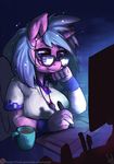  anthro artshine atryl coffee computer drawing equine eyewear fan_character friendship_is_magic glasses horn mammal music my_little_pony solo tablet winged_unicorn wings 