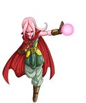  1girl dragon_ball dragon_ball_online dragon_ball_xenoverse energy energy_ball female_majin majin majin_(race) monster_girl pink_skin red_eyes simple_background 