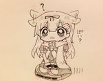 :3 ? chibi closed_mouth commentary_request expressive_hair fingerless_gloves gloves hair_flaps hair_ornament hair_ribbon hairclip jako_(jakoo21) kantai_collection long_hair md5_mismatch pleated_skirt poi remodel_(kantai_collection) ribbon riding roomba scarf school_uniform serafuku short_sleeves sitting skirt solo traditional_media translated yuudachi_(kantai_collection) 