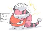  ambiguous_gender ball cute duo english_text eyes_closed flaaffy fur looking_at_viewer nintendo plain_background pok&eacute;mon text video_games voltorb white_fur 草薙芳_(artist) 