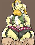  animal_crossing bit_butt clothing fat_ass female hot_dogging isabelle looking_at_viewer looking_back male new_leaf nintendo panties penis twindrills underwear video_games voluptuous 