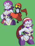  asphyxiation bare_shoulders blue_skin breasts cleavage earrings hoop_earrings jewelry large_breasts lipstick makeup midriff navel pantyhose pirate purple_hair purple_skin red_eyes risky_boots shantae:_half-genie_hero shantae:_risky's_revenge shantae_(series) shantae_and_the_pirate's_curse shenanimation strangling tinkerbat 