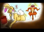  ! 2014 annoying_watermark blush disney feline jar lagomorph looking_back male mammal rabbit rabbit_(winnie_the_pooh) rcc2002 tigger watermark winnie_the_pooh_(franchise) 