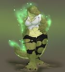  3_toes aggrobadger anthro breasts clothed clothing crocodile female gender_transformation glowing invalid_tag mammal mud open_mouth possession post_transformation reptile resisting scalie scared toes torn_clothing transformation wide_hips 