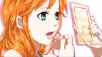  lipstick makeup nami nami_(one_piece) one_piece orange_hair parody 