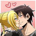  1boy 1girl beelzebub_(manga) blonde_hair brown_hair choker hilda_(beelzebub) karoll_ann oga_tatsumi smile tagme 