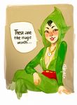  bad_id bad_tumblr_id blush breasts buck_teeth chain cropped_legs english genderswap genderswap_(mtf) gold_chain hood lipstick looking_at_viewer makeup medium_breasts mole no_bra pointy_ears sideboob sitting solo the_legend_of_zelda tingle watch x-arielle 