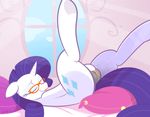  2015 braddo clitoris cushion cutie_mark equine eyes_closed eyewear female feral friendship_is_magic fur glasses hair hi_res hooves horn inside legs_up lying mammal masturbation my_little_pony on_back purple_hair pussy pussy_juice rarity_(mlp) solo spread_legs spreading tongue unicorn white_fur 