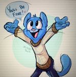  &lt;3 2015 anthro blue_fur cat cute english_text feline fur gumball_watterson male mammal open_mouth solo text the_amazing_world_of_gumball thedoggygal tongue traditional_media_(artwork) 
