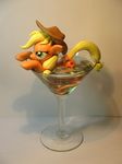  2014 absurd_res alcohol applejack_(mlp) appletini bedroom_eyes beverage bigger_version_at_the_source blonde_hair cowboy_hat cutie_mark drink earth_pony equine female freckles friendship_is_magic green_eyes hair half-closed_eyes hat hi_res hoikarnage horse liquid mammal martini_glass model my_little_pony orange_body pony pose real smile solo 