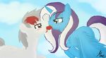  blush eating equine fan_character female food heaven horse lens_flare mammal move my_little_pony naughty_look pegasi strawberry wings 