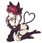  :o all_fours alternate_costume animal_ears bare_shoulders boots bow braid breasts cat_ears cat_tail choker extra_ears full_body hair_bow heart heart_tail high_heel_boots high_heels jacket kaenbyou_rin lingerie long_hair looking_at_viewer multiple_tails off_shoulder pointy_ears red_eyes red_hair simple_background sketch skull small_breasts solo tail touhou touya_(the-moon) twin_braids underwear white_background 